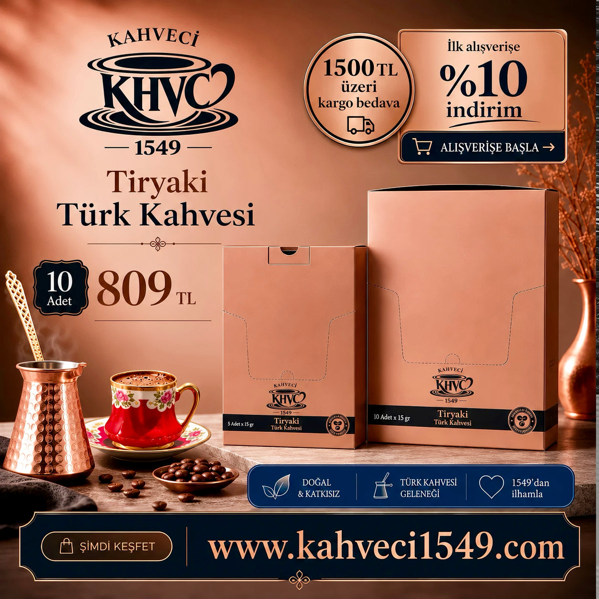 10lu KHVC Kahveci 1549 Tiryaki Türk Kahvesi